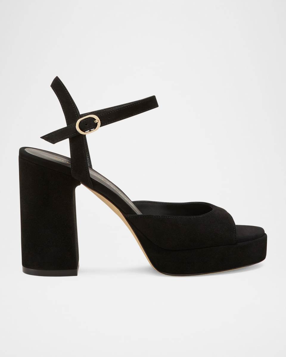 Dayna II Suede Ankle-Strap Platform Sandals
